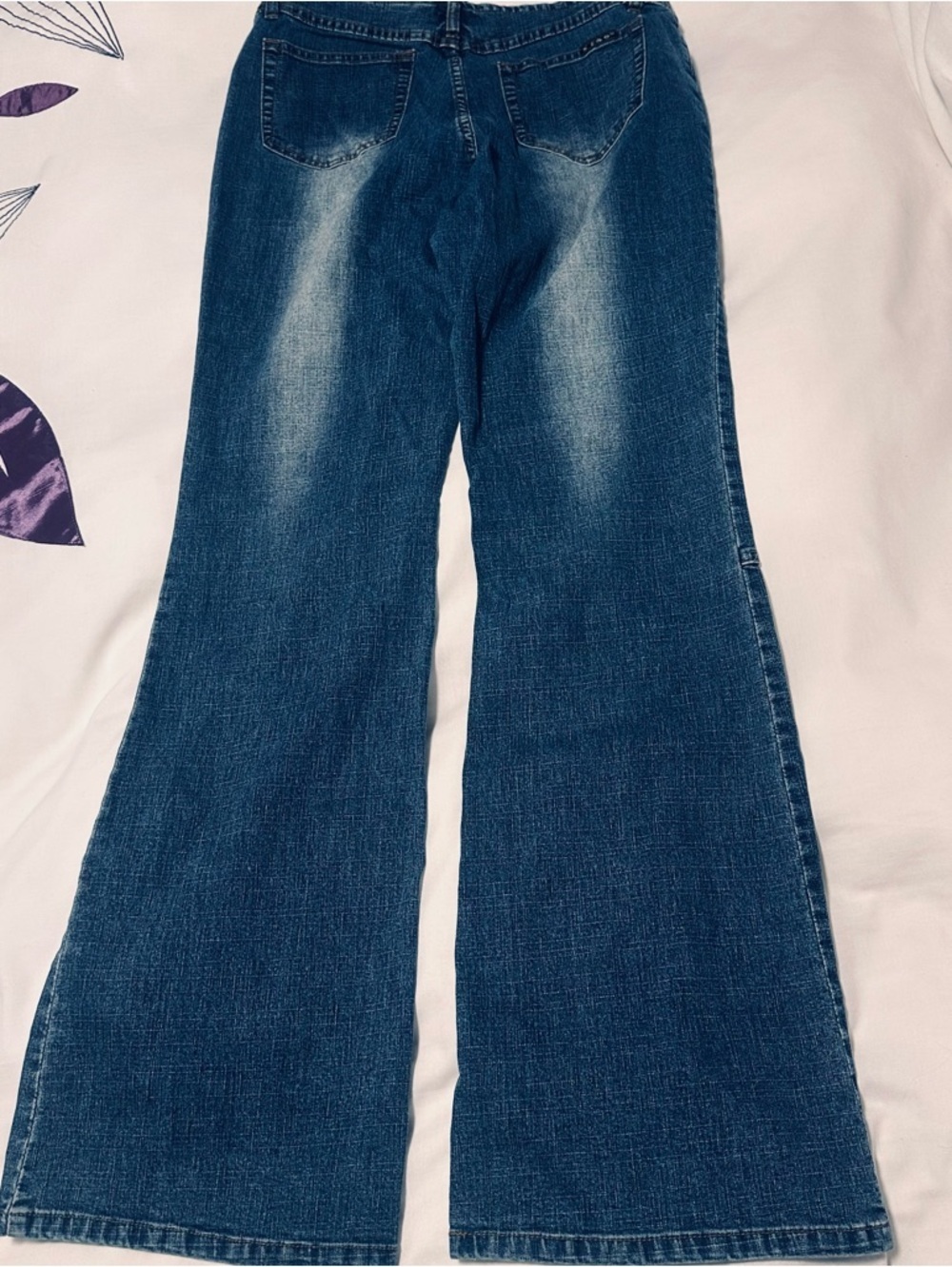 Vintage Y2K Sebo Paris 32/30 Flare Jeans Leather Lacing Mid Rise Boho - Picture 8 of 10